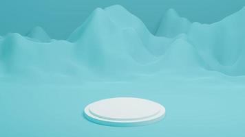 un vacío estar para mostrando productos en el concepto de enfriamiento desde el iceberg. 3d representaciones. foto