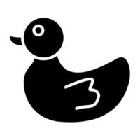 estilo de icono de pato de goma vector