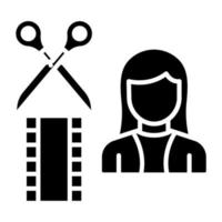 Film Editor Female Icon Style vector