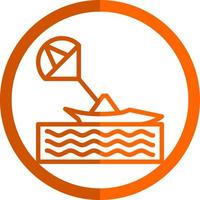 Parasailing Vector Icon Design
