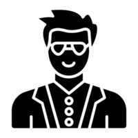 actor icono estilo vector