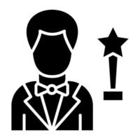 actor icono estilo vector