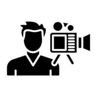 Camera Operator Female Icon Style vector