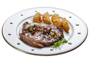 Fresh grilled meat. Grilled beef steak photo