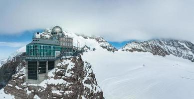 Aerial panorama view of the Sphinx Observatory on Jungfraujoch - Top of Europe photo