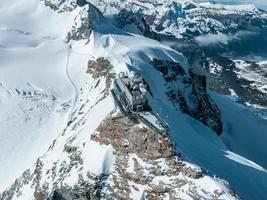 Aerial panorama view of the Sphinx Observatory on Jungfraujoch - Top of Europe photo