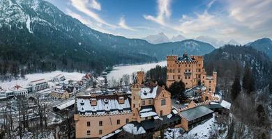 un aéreo ver de el hohenschwangau castillo foto