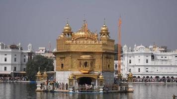 Beautiful view of Golden Temple - Harmandir Sahib in Amritsar, Punjab, India, Famous indian sikh landmark, Golden Temple, the main sanctuary of Sikhs in Amritsar, India video