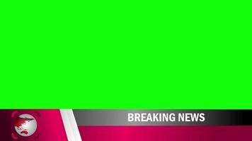 Breaking news lower third on planet earth intro title animation 4k green screen video