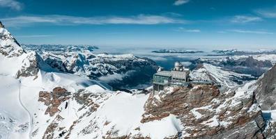 Aerial panorama view of the Sphinx Observatory on Jungfraujoch - Top of Europe photo