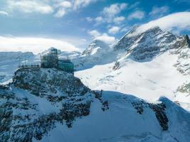 Aerial panorama view of the Sphinx Observatory on Jungfraujoch - Top of Europe photo