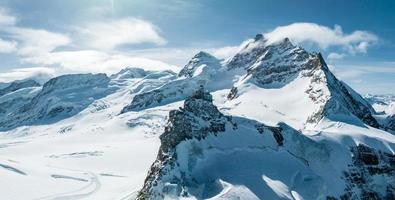 Aerial panorama view of the Sphinx Observatory on Jungfraujoch - Top of Europe photo