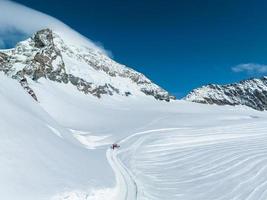 Aerial view of Great Aletsch Glacier, the largest glacier in the Alps and UNESCO heritage photo