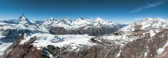Beautiful Zermatt ski resort with view of the Matterhorn peak photo