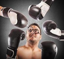 Injured boxer man close-up photo