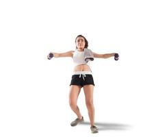 Clunky workout on white background photo