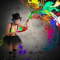 Female Painter clown photo