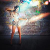 Disco girl dancing photo