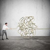 Businessman with Complicated tangle photo