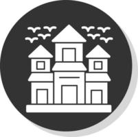 Haunted House Vector Icon Design