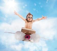 Young kid in the air photo