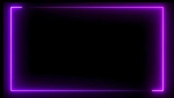 purple neon frame looping line background video