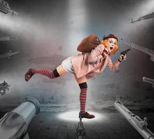 Clown caught stealing photo