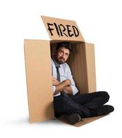 Fired and sad businessman photo