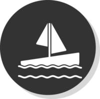 Sailing Boat Vector Icon Design