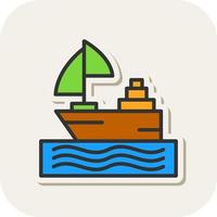 diseño de icono de vector de barco