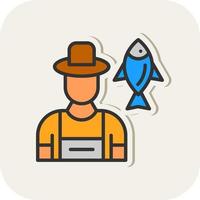 diseño de icono de vector de pescador