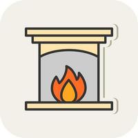 Fireplace Vector Icon Design