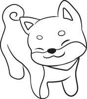 Dog Animal cartoon doodle kawaii anime coloring page cute illustration drawing clipart character chibi manga comics vector