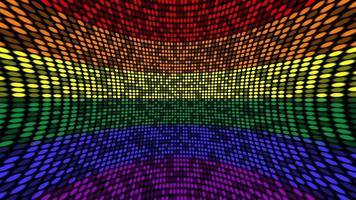Digital LGBT rainbow colors pride flag with flashing LED lights. Full HD and looping motion background animation. video