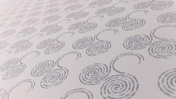 A repeating pattern of decorative Celtic triskele spirals moving towards the camera. This symbolic Irish styled motion background is full HD and a seamless loop. video