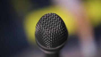 4K macro video of microphone