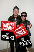 Justin Chambers  his wifeActors Support WGA Strike Paramount StudiosDecember 12 2007Los Angeles CA2007 photo