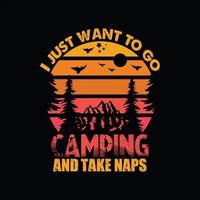 Camping T-shirt Design vector