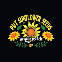 Sunflower T-shirt Design vector