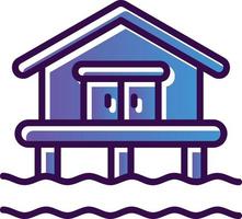 Beach House Vector Icon Design