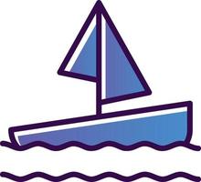 Sailing Boat Vector Icon Design