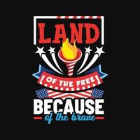 4th July T-shirt Design vector