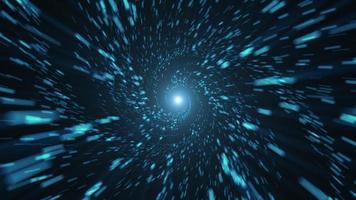 Outer space cosmic interstellar background. Flying at warp speed through a blue spiral galaxy of stars and particles. Looping, HD motion background animation. video