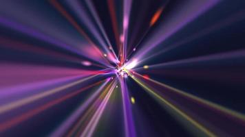 tecnologia concetto sfondo con alto velocità colorato fibra ottico dati flusso leggero travi e raggiante particelle. Questo futuristico Tech movimento sfondo animazione è pieno HD e un' senza soluzione di continuità ciclo continuo. video