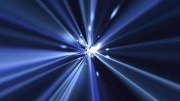 Technology concept background with high speed blue fiber optic data flow light beams and glowing particles. This futuristic tech motion background animation is full HD and a seamless loop. video