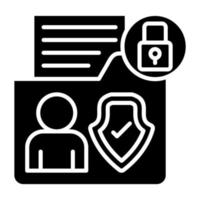 sensible personal datos icono estilo vector