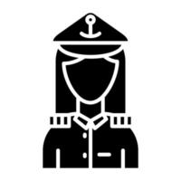 Marine Female Icon Style vector