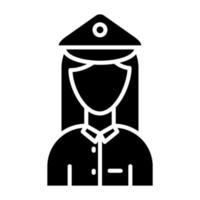 Firefighter Female Icon Style vector