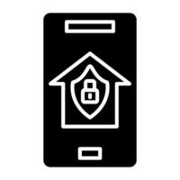 Home Security App Icon Style vector