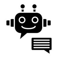 estilo de icono de asistente de robot vector